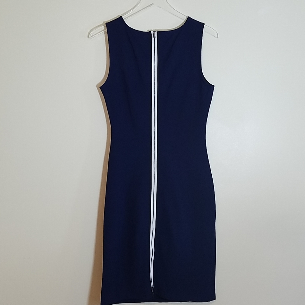 NWT Kenneth Cole Navy Blue Dress, Back Zipper